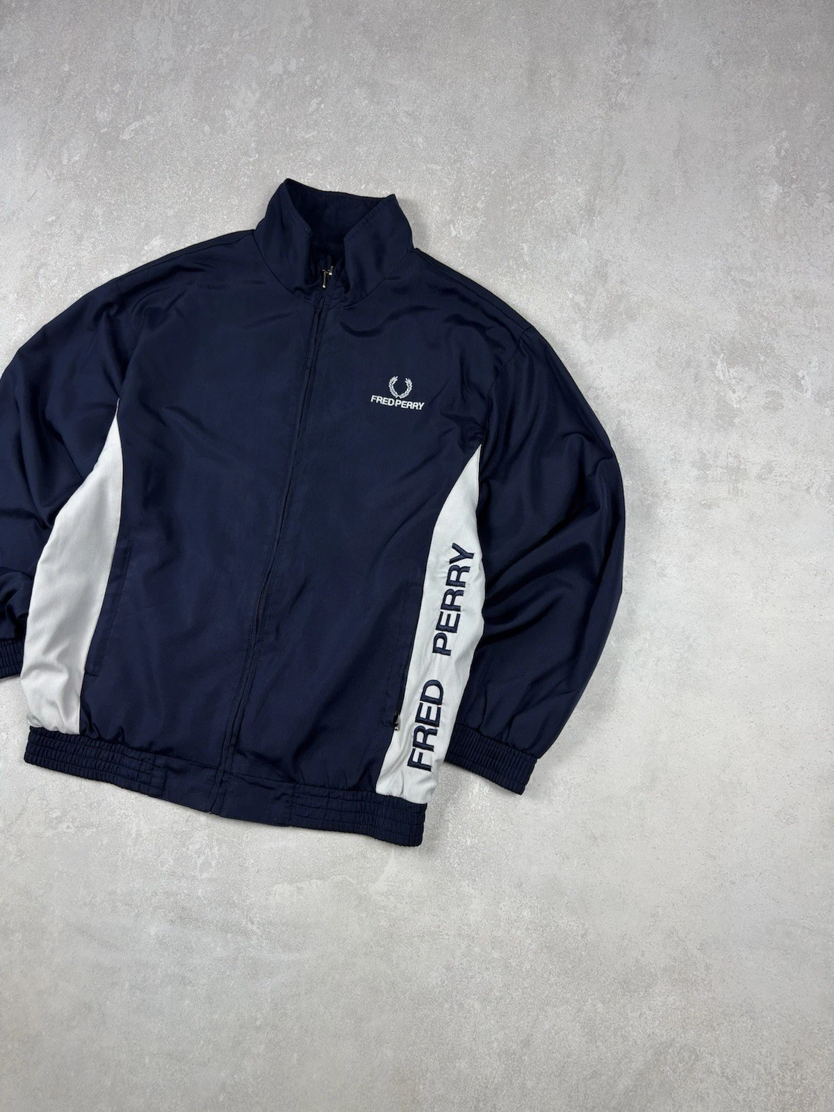 Fred Perry Sportswear 00s Vintage Jacket Tracksuit Nylon Blue Logo Regular Fit image 3