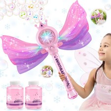 Bubble Wands for Kids Girls - LED Light Music Bubble Machine 3 AA Batteries ...