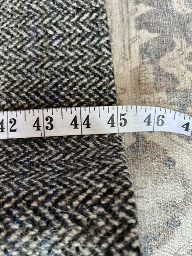 Abrigo Dunn & Co Kynoch Tweed Hombre Talla 44 Gris Balmacaan Raglán Espiga - Imagen 15 de 15