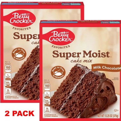 Betty Crocker Favorites Super Moist Milk Chocolate Cake Mix 13.25oz Box   2 PACK