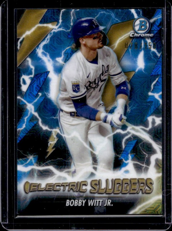 2026 Bowman Mega Box Bobby Witt Jr Electric Sluggers Chrome Blue Refractor #/150