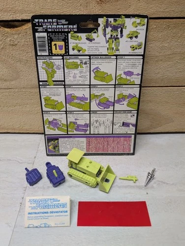 G1 Transformers Constructicon Bonecrusher w/ Accessories,Card,Tech Spec,Decoder