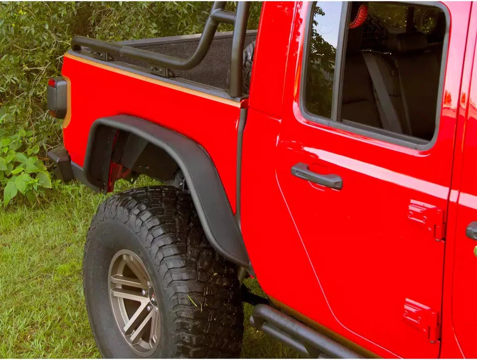 Rugged Ridge Tube Fenders Black 11615.49 Fits 2020-2024 Gladiator JT Rear Only Foto 2 de 4