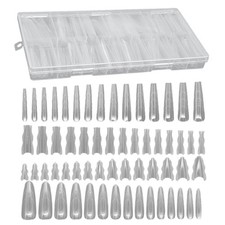 180 Pieces Clear Sandwich Dual Nail Forms Almond Nail Forms Top & Bottom Mold