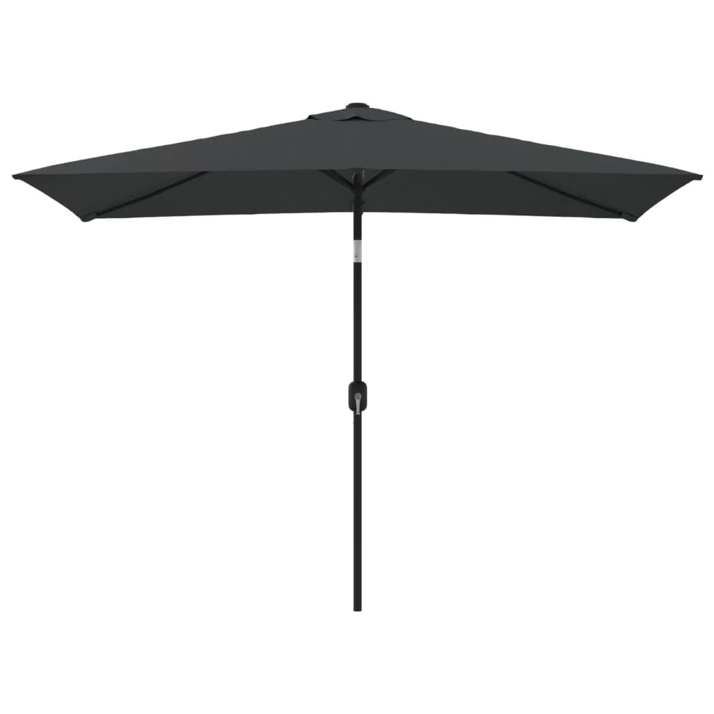 Parasol rectangulaire anthracite 300x200cm avec mât en métal helloshop26