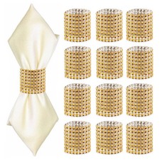 24Pack Napkin Rings Napkins Rings Plastic Napkin Holders for Anniversary, Gold