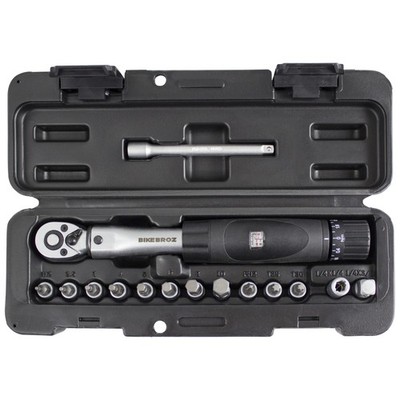 1/4'' Drehmomentschlüssel und Steckschlüssel Set 15teilig mit 424 Nm für Fahrr...