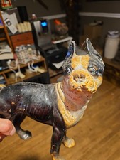 Antique Cast Iron Hubley Boston Terrier Door Stop Orginal Paint