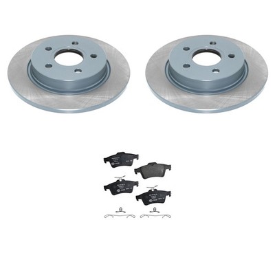 DuraGo Rear Rotors Hella Ceramic Disc Brake Pads Kit For Ford Focus FI Flex Gas
