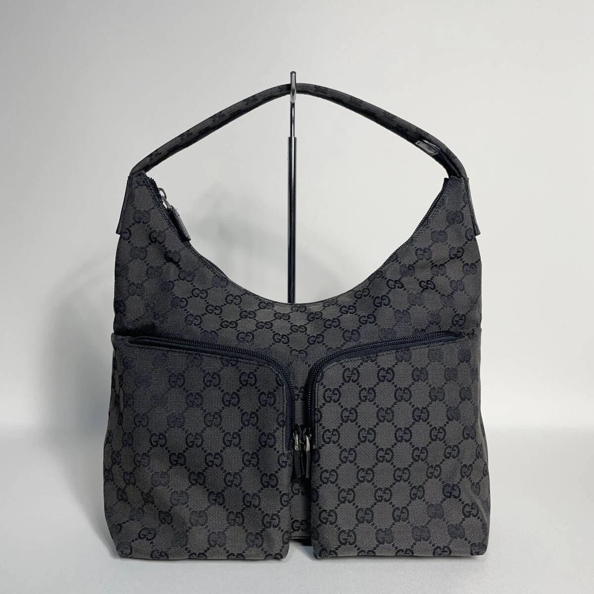 72B112 Beauty Gucci GG sac à main toile noir