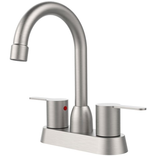 2 Handles Bathroom Sink Faucet, Brushed Nickel Centerset RV Bathroom Faucets for