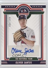 2022 Panini USA Baseball Stars & Stripes Blue Ink 445/499 Oliver Santos Auto nd3