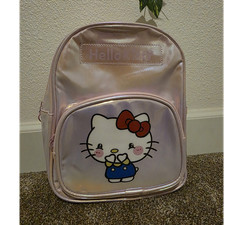 Hello Kitty Iridescent Pink Girls Mini Backpack Adjustable Strap
