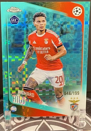 Richard Rios RC Aqua X-Fractor /199 2025-26 Topps Chrome UCC #16 Benfica