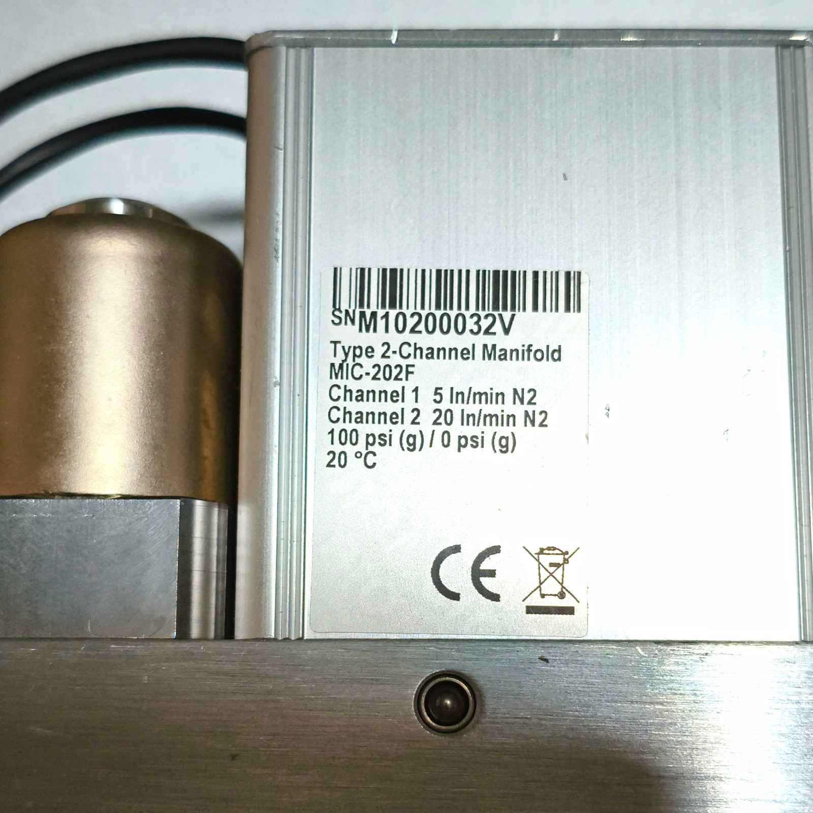 Bronkhorst MIC-202F Mass Flow Controller MFC 2-Channel N2 20 ln/min 1/4 in