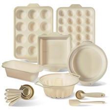 COOK WITH COLOR 17 Pc. Silicone Baking Pan Set - Non-Stick Muffin Cake Molds