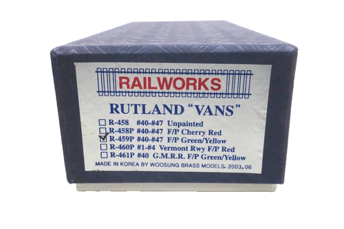 Caboose "Vans" Rutland laiton R-459P Railworks échelle HO #40-47 Rutland F/P - Photo 1 sur 3