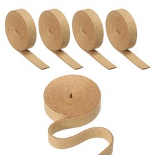 5 Pcs 3/8" Flat Leather Strap, 40" Length PU Leather Strip Light Gold