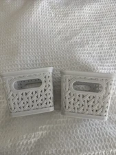 Set Of 2 Gray Storage Containers Multi Use Functional Office Kitchen Household 