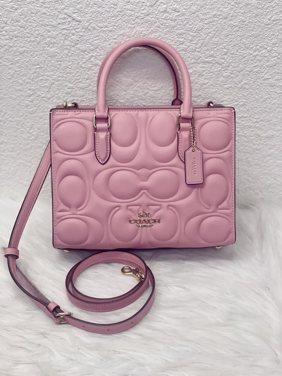 Coach Maggie Small Tote Bag In Signature Leather in Pink Petal NWT