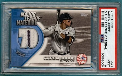 2021 Topps Aaron Judge Major League Material Player Worn #AJ PSA 9! Yankees!