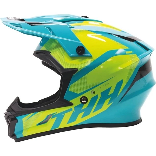 THH T710X Air Tech Youth Motorcycle Helmet | Teal/Yellow | DOT ; ECE 22-05 - Изображение 3 из 4