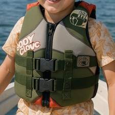 Body Glove Youth Life Jacket Green Gray Red Neoprene Coast Guard Approved 16x14