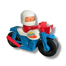 Vintage Ohio Art West Germany Motorcycle Bike Man Figure Vehicle Toy