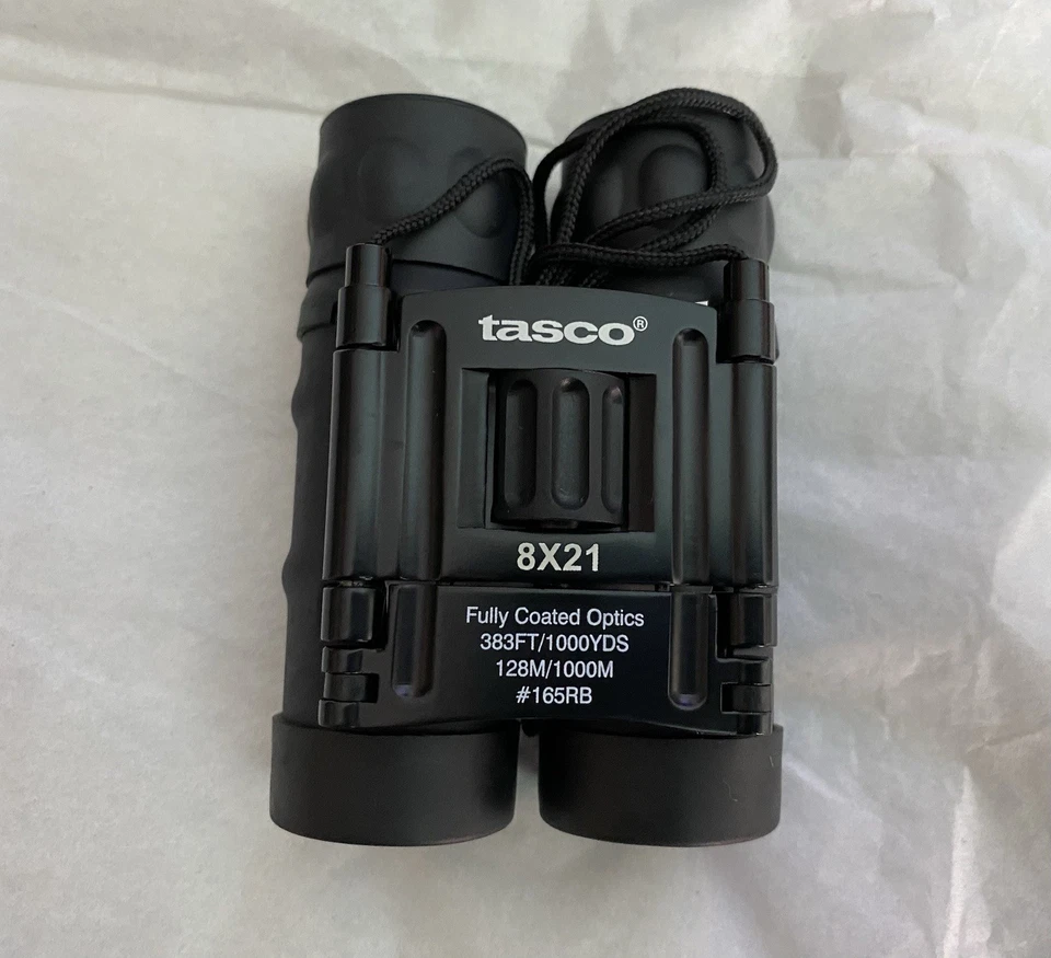Tasco 165RB Black Compact Folding Binoculars 8x21 Fully Coated Optics Vintage - Image 2 of 4