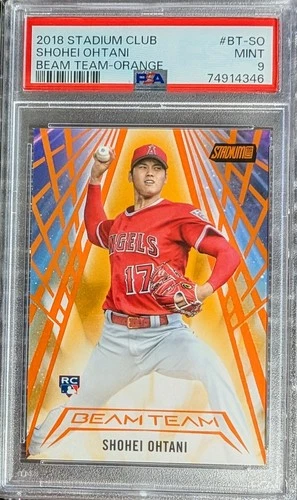 2018 Topps Stadium Club Shohei Ohtani RC ROOKIE Beam Team Orange /50 *PSA 9 MINT
