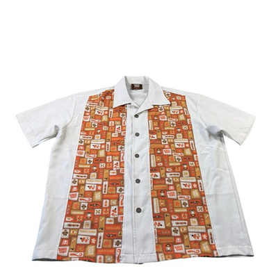 #ad Trader Sams Hawaiian Shirt Mens XL Beige Brown Polynesian Village Disney $46.79