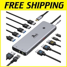 USB C Docking Station for MacBook, Dell, HP - Triple Display