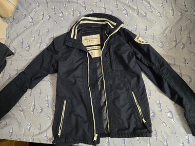 Vintage 90s Abercrombie and Fitch Saranac Lake Jacket Navy Blue Windbreaker Sz S