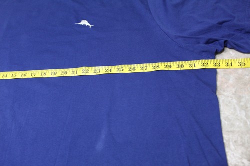 Tommy Bahama Shirt Mens 4XL Blue Graphic Floral Marlin Cotton Golf Casual Tee - Picture 7 of 11