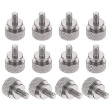 12 Pcs Computer Case Thumb Screw M4 x 7mm Knurled Screws, Gray