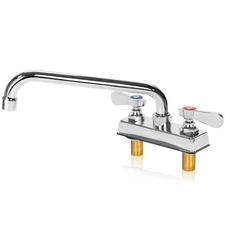 Commercial Bar Sink Faucet 4 Inch Center Deck Mount Bar Sink Faucet 2 Hole Br...