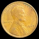 1909 Wheat Cent - 1909-P Lincoln Penny 1st Year 1c US Copper Coin