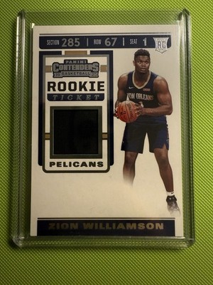 Panini Contenders Rookie Ticket Swatches Zion Williamson #RTS-ZWL Pelicans