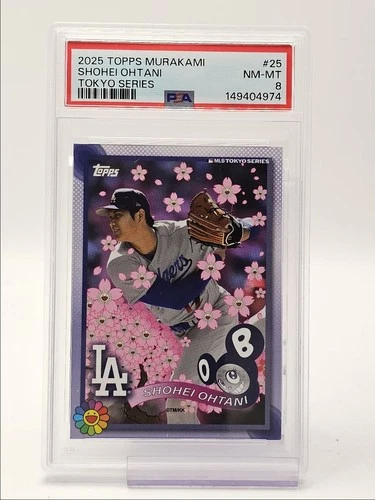 SHOHEI OHTANI 2025 TOPPS TAKASHI MURAKAMI TOKYO SERIES #25 PSA 8 Q2161