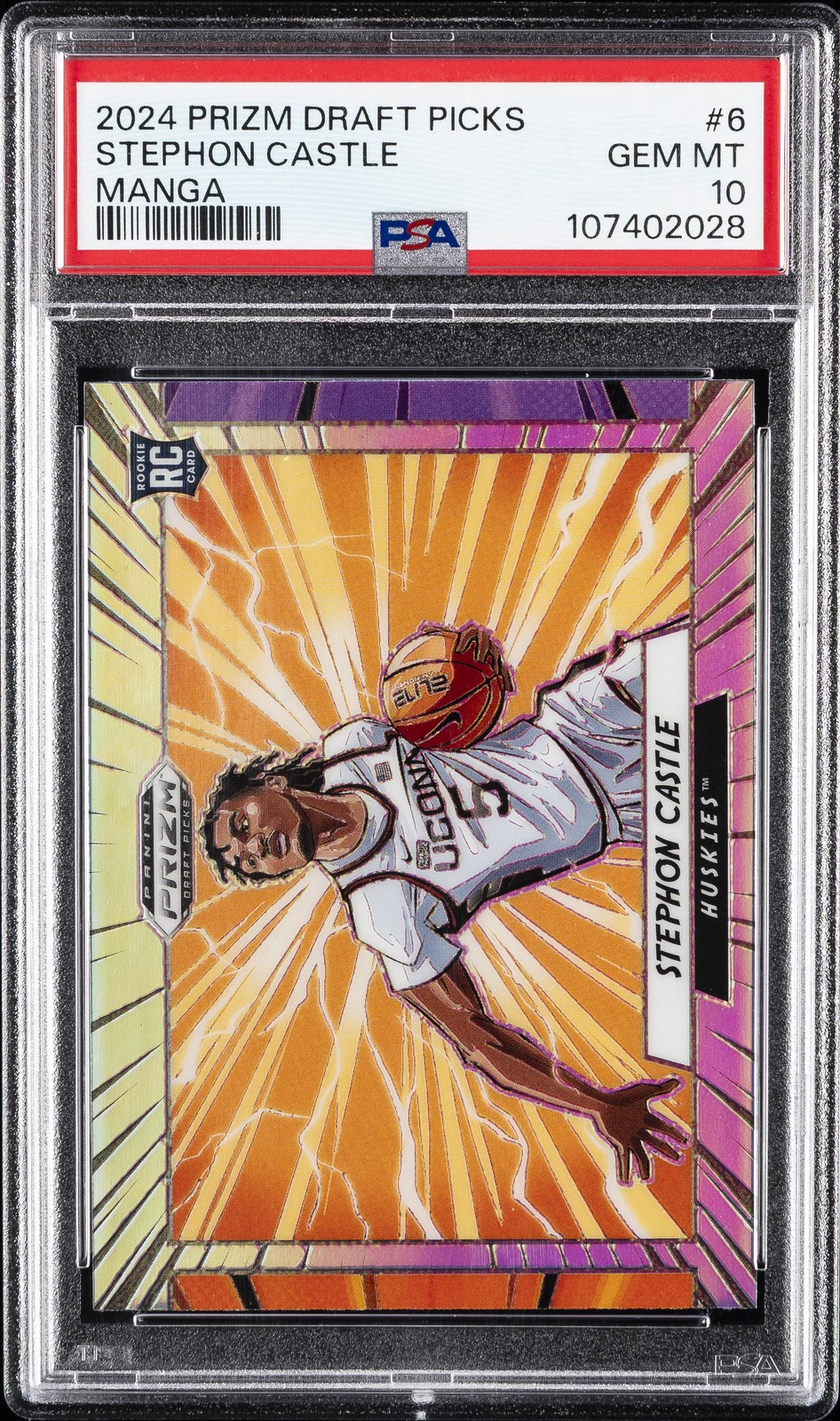 2024 PANINI PRIZM DRAFT PICKS MANGA #6 STEPHON CASTLE ROOKIE RC PSA 10