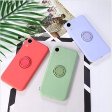 Silicone Ring Case for iPhone 15 14 13 12 11 Pro Max Mini XR 7 8 Plus Stand