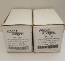 Dwa (2) 94-388 - białe Rodgers 24 V 1 biegun 30 A Stycznik skraplacza Przekaźnik