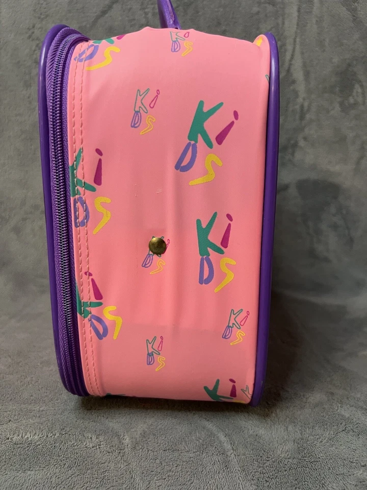 Vintage Kids Suitcase Bag 80’s 90’s Pink Purple Retro - Image 2 of 4