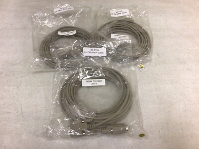 NEW, ( LOT 3 ) PC CABLES DB9M TO DB9F SERIAL EXTENSION CABLE MALE/FEMALE 93-0193