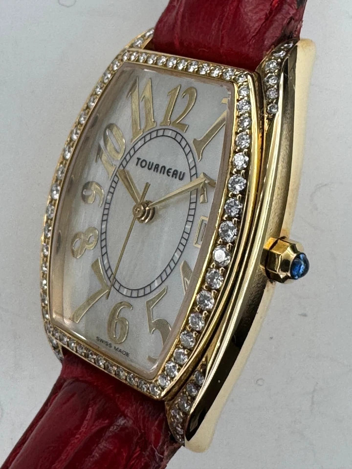 Tourneau Ellips 18k solid gold watch,26mm/32.5mm, Diamond bezel - Image 2 of 4