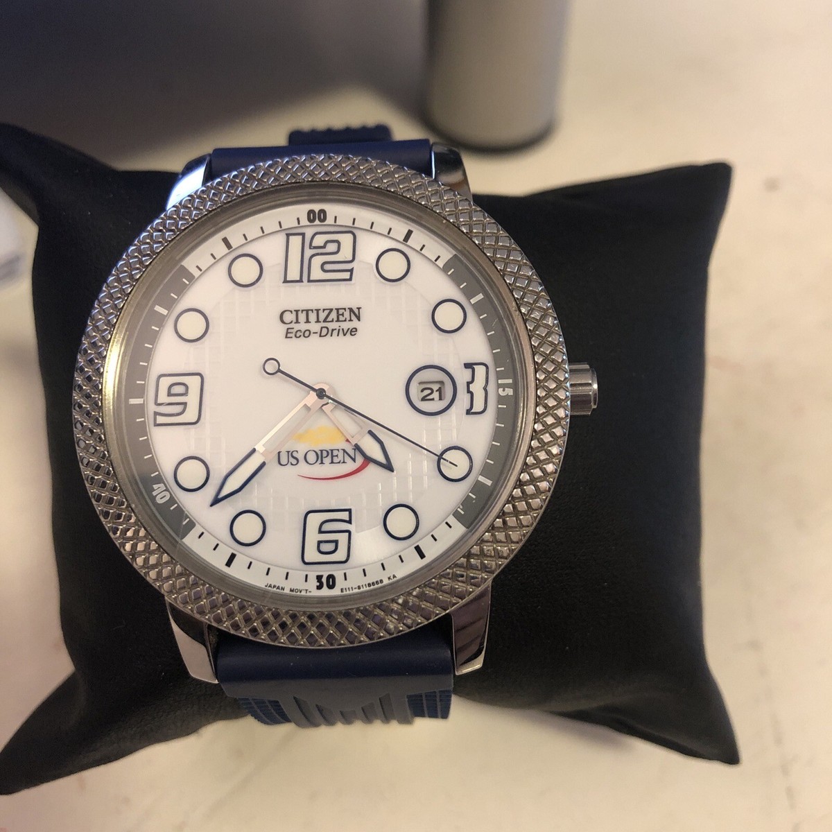 Citizen Limited Edition US Open 2000 Navy Genuine Leather Band Watch‎ Mickey Mouse Blue Dial Leather Strap AW1599-00W | CITIZEN main image 3