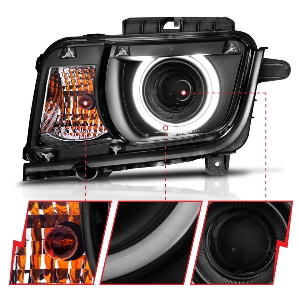Anzo 121312 Black CCFL Halo Projector Headlights for 2010-2013 Chevy Camaro Foto 4 de 4