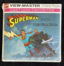Viewmaster 3 Reel Set- Superman Meets Computer Crook- Factory Sealed- GAF- B 584