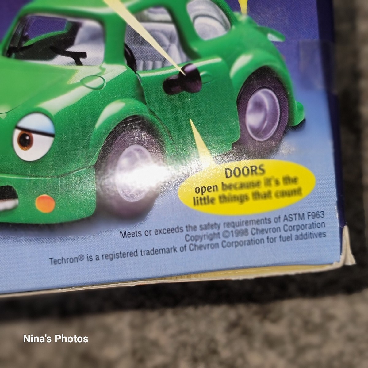 Vintage 1998 The Chevron Cars Kelly Kompact Techron Corporation