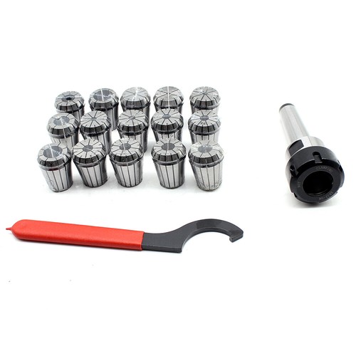 MT3 M12 CNC Collet Chuck Morse Taper Holder 15pcs ER32 Spring Collets w/Box - Picture 6 of 11